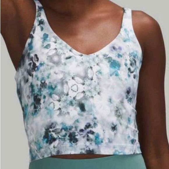 Lululemon Athletica Blue Kaleidofloral Align Cropped Align Tank Top - Picture 3 of 5